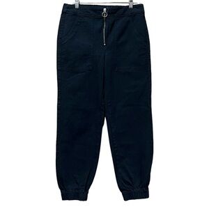 TGLA Small Zip Front Navy Blue Capri Joggers 💯 Cotton G